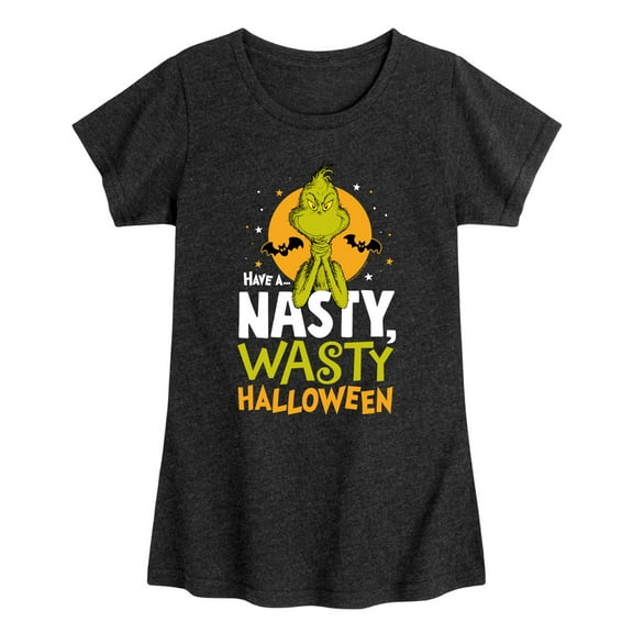 The Grinch - Grinch Nasty Wasty Halloween  - Toddler & Youth Girls Short Sleeve Graphic T-Shirt