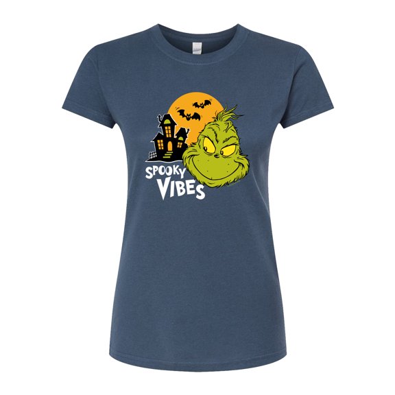 The Grinch - Grinch Spooky Vibes - Juniors Fitted Graphic T-Shirt