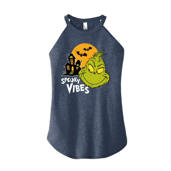 The Grinch - Grinch Spooky Vibes - Juniors High Neck Tank Top