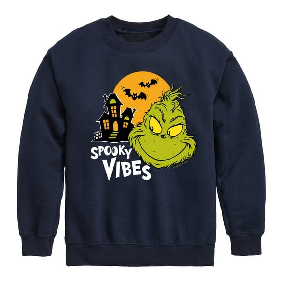 The Grinch - Grinch Spooky Vibes - Toddler & Youth Crewneck Fleece Sweatshirt
