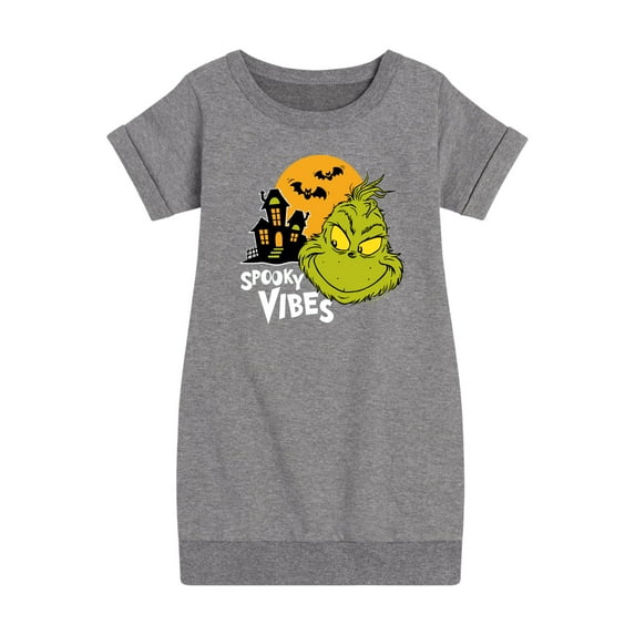 The Grinch - Grinch Spooky Vibes - Toddler & Youth Girls Fleece Dress