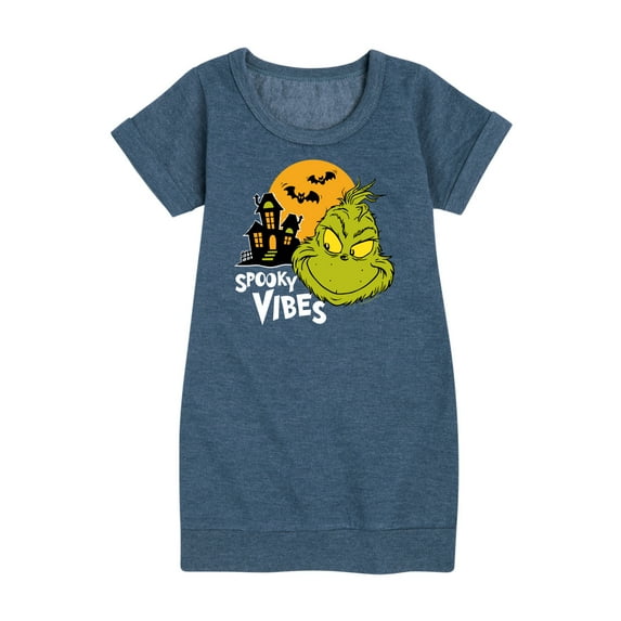 The Grinch - Grinch Spooky Vibes - Toddler & Youth Girls Fleece Dress
