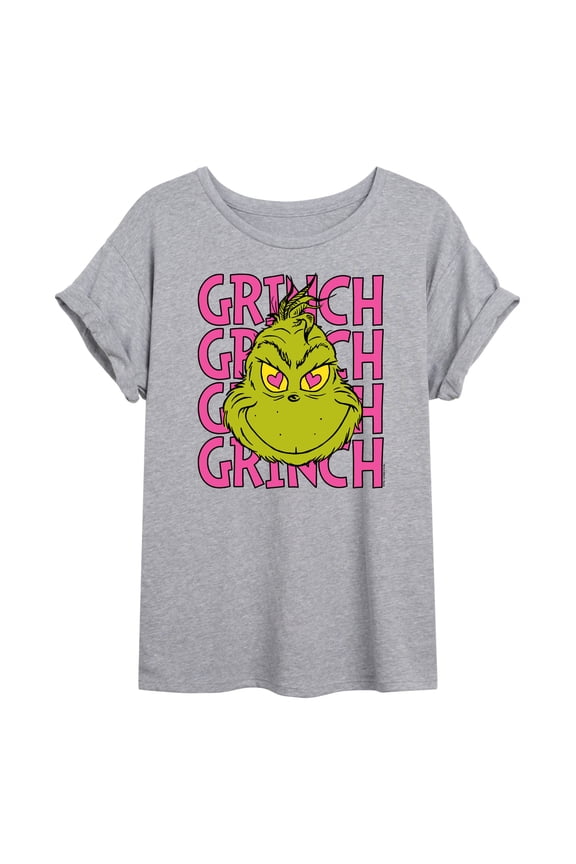 The Grinch - Grinch Stacked - Juniors Ideal Flowy Muscle T-Shirt