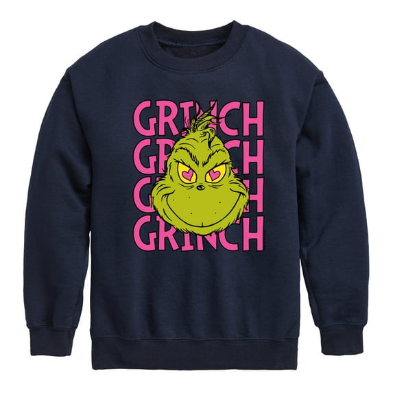 The Grinch - Grinch Stacked - Toddler & Youth Crewneck Fleece Sweatshirt
