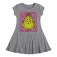 thumbnail image 1 of The Grinch - Grinch Stacked - Toddler & Youth Girls Fit & Flare Dress, 1 of 1