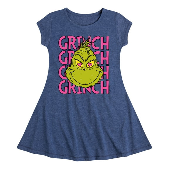 The Grinch - Grinch Stacked - Toddler & Youth Girls Fit & Flare Dress