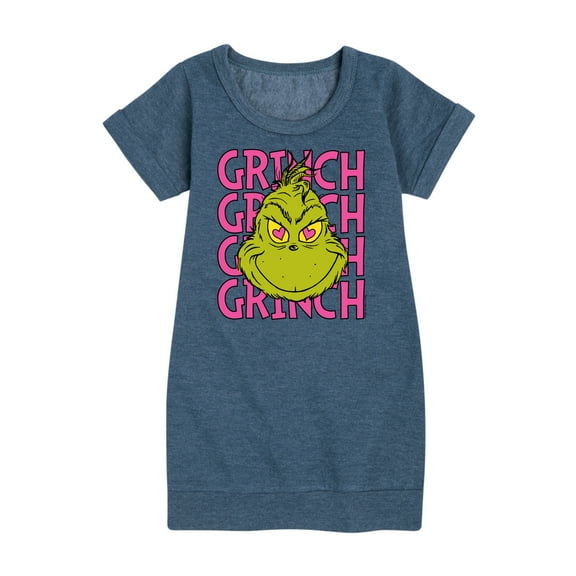 The Grinch - Grinch Stacked - Toddler & Youth Girls Fleece Dress