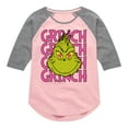 thumbnail image 1 of The Grinch - Grinch Stacked - Toddler & Youth Girls Raglan Graphic T-Shirt, 1 of 5