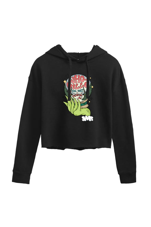 The Grinch - Grinch Whoville Globe - Juniors Cropped Pullover Hoodie