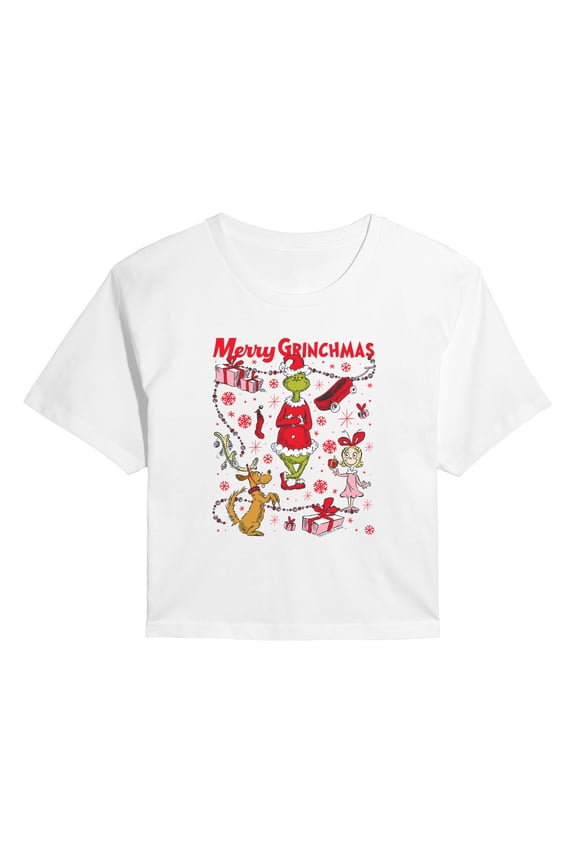 The Grinch - Grinchmas Gifts - Juniors Cropped Graphic T-Shirt