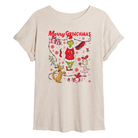 The Grinch - Grinchmas Gifts - Juniors Oversized Graphic T-Shirt
