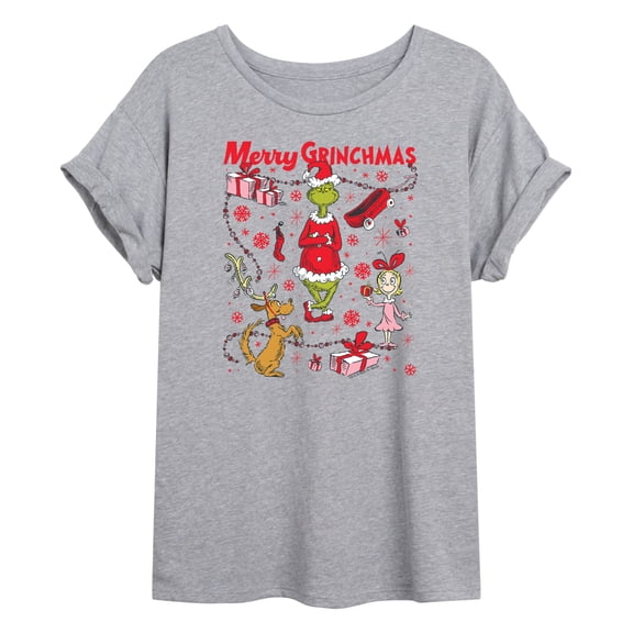 The Grinch - Grinchmas Gifts - Juniors Oversized Graphic T-Shirt