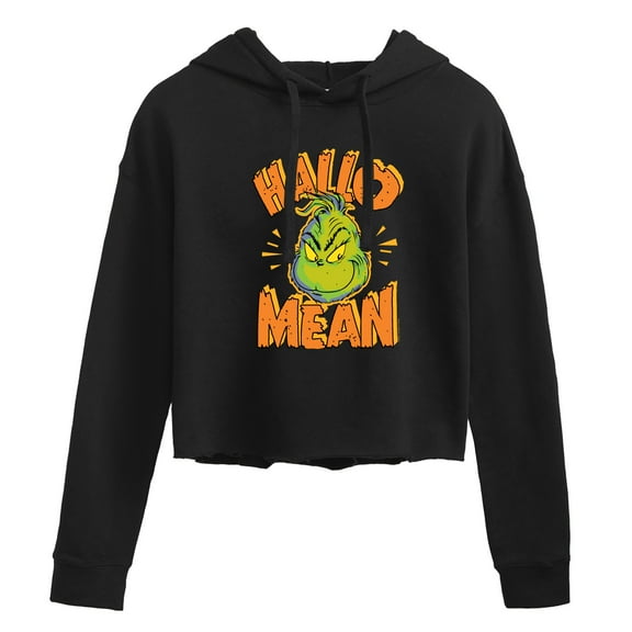 The Grinch - Hallo Mean - Juniors Cropped Pullover Hoodie