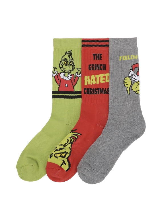 The Grinch Hated Christmas Athletic Crew Socks 3 Pack
