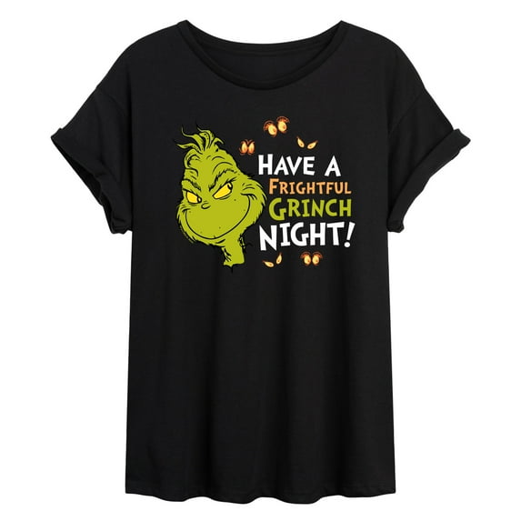 The Grinch - Have A Frightful Grinch Night - Juniors Ideal Flowy Muscle T-Shirt
