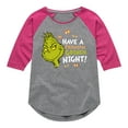thumbnail image 1 of The Grinch - Have A Frightful Grinch Night  - Toddler & Youth Girls Raglan Graphic T-Shirt, 1 of 5