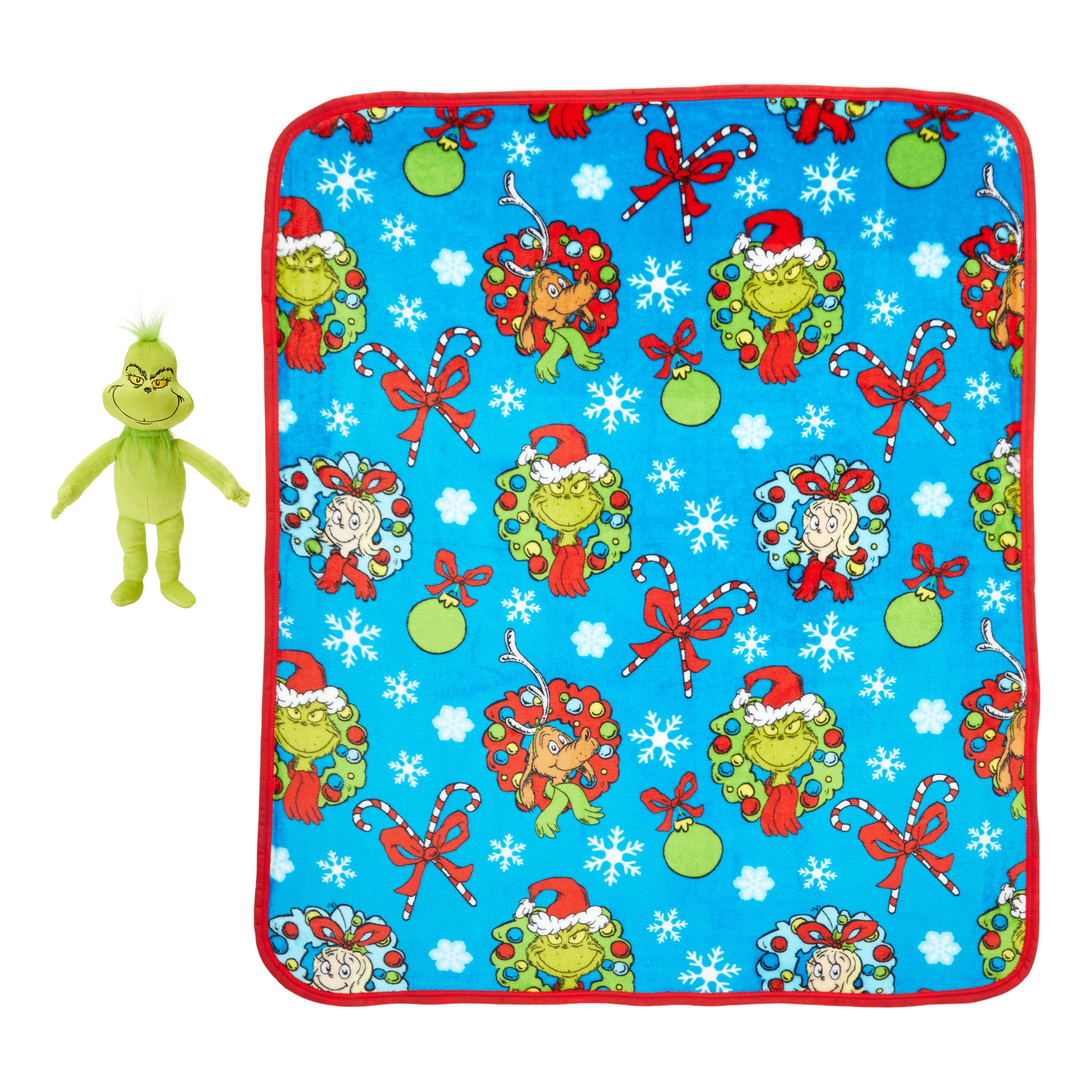 The Grinch Holiday Hugger Pillow and Throw Gift Set