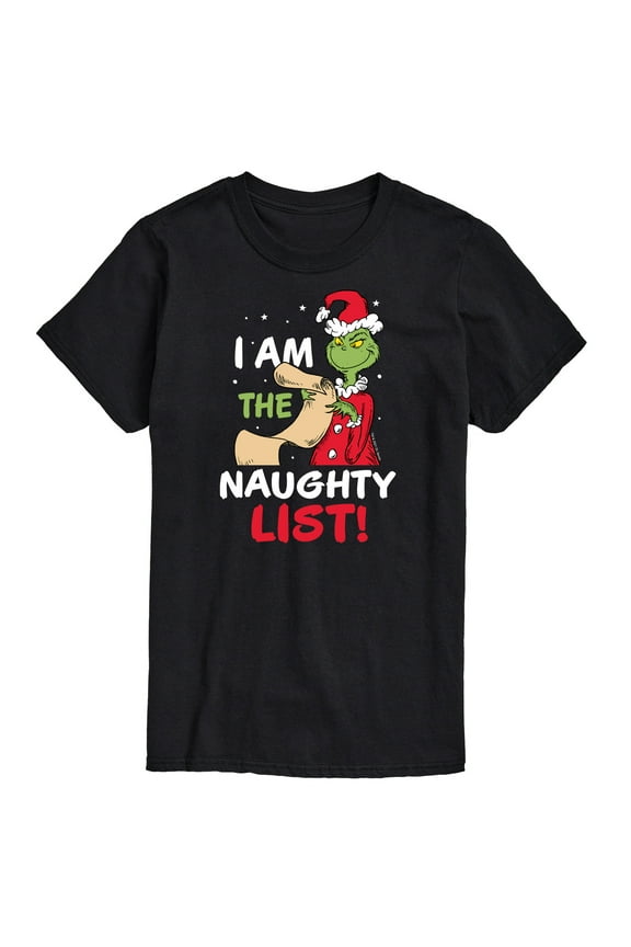 The Grinch - I Am The Naughty List - Men's Short Sleeve Graphic T-Shirt