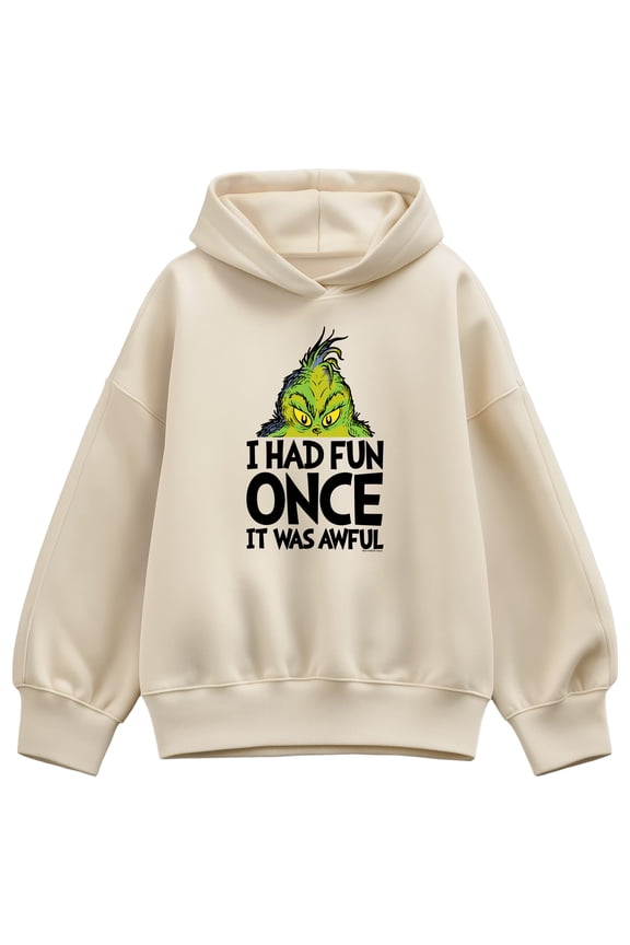 The Grinch - I Had Fun Once It Was Awful - Women's Oversized Fleece Hoodie Sweatshirt