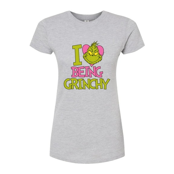 The Grinch - I Love Being Grinchy - Juniors Fitted Graphic T-Shirt