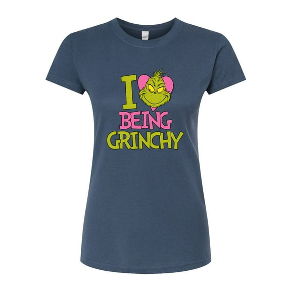 The Grinch - I Love Being Grinchy - Juniors Fitted Graphic T-Shirt