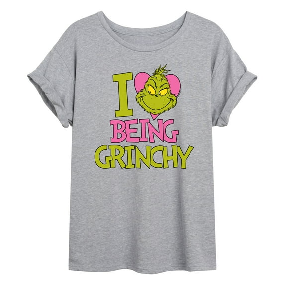 The Grinch - I Love Being Grinchy - Juniors Ideal Flowy Muscle T-Shirt
