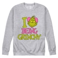 thumbnail image 1 of The Grinch - Love Being Grinchy - Men's Crew Fleece Sweatshirt, 1 of 5