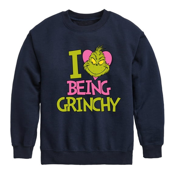 The Grinch - I Love Being Grinchy - Toddler & Youth Crewneck Fleece Sweatshirt