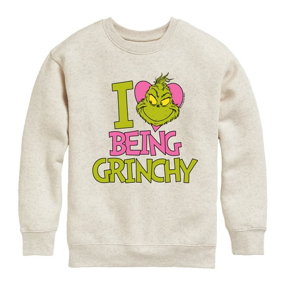 The Grinch - I Love Being Grinchy - Toddler & Youth Crewneck Fleece Sweatshirt