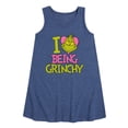 thumbnail image 1 of The Grinch - I Love Being Grinchy - Toddler & Youth Girls A-line Dress, 1 of 5