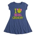 thumbnail image 1 of The Grinch - I Love Being Grinchy - Toddler & Youth Girls Fit & Flare Dress, 1 of 4