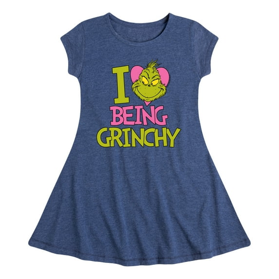 The Grinch - I Love Being Grinchy - Toddler & Youth Girls Fit & Flare Dress