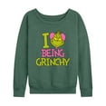 thumbnail image 1 of The Grinch - I Love Being Grinchy - Women's Lightweight French Terry Long Sleeve Shirt, 1 of 5