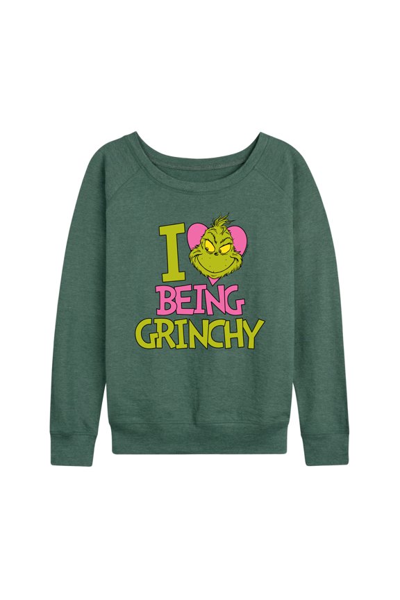 The Grinch - I Love Being Grinchy - Women's Lightweight French Terry Long Sleeve Shirt