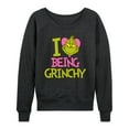 thumbnail image 1 of The Grinch - I Love Being Grinchy - Women's Lightweight French Terry Long Sleeve Shirt, 1 of 5