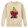 thumbnail image 1 of The Grinch - I'd Steal Your Heart - Men's Crew Fleece Sweatshirt, 1 of 3