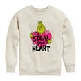 thumbnail image 1 of The Grinch - I'd Steal Your Heart  - Toddler & Youth Crewneck Fleece Sweatshirt, 1 of 5