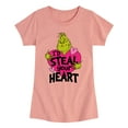 thumbnail image 1 of The Grinch - I'd Steal Your Heart  - Toddler & Youth Girls Short Sleeve Graphic T-Shirt, 1 of 5