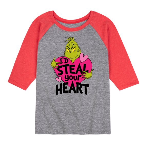 The Grinch - I'd Steal Your Heart - Toddler & Youth Raglan Graphic T-Shirt