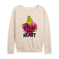 thumbnail image 1 of The Grinch - I'd Steal Your Heart - Women's French Terry Long Sleeve Pullover, 1 of 5
