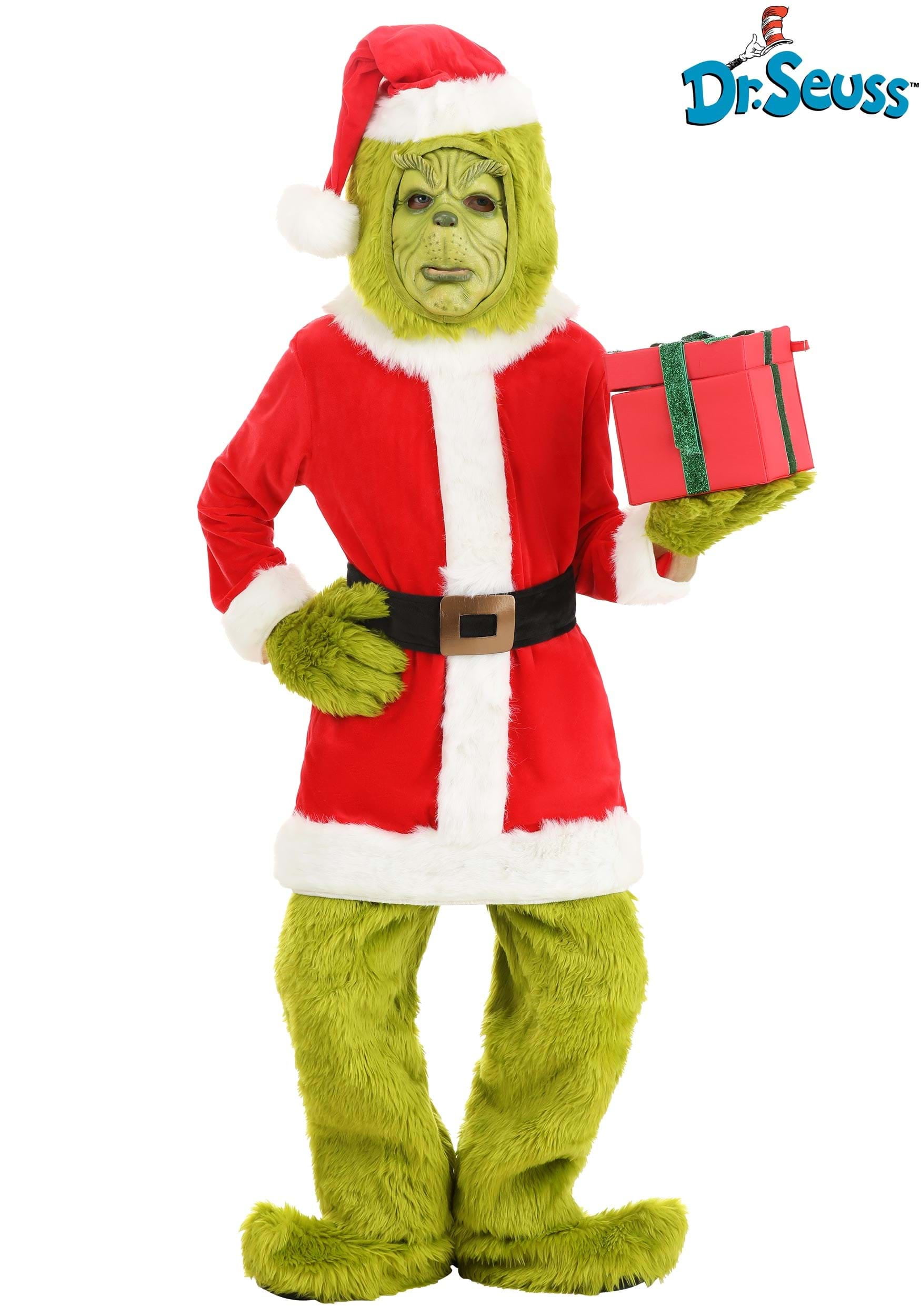 The Grinch Kid's Santa Open Face Costume - Walmart.com