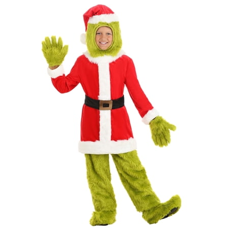 The Grinch Kid's Santa Open Face Costume