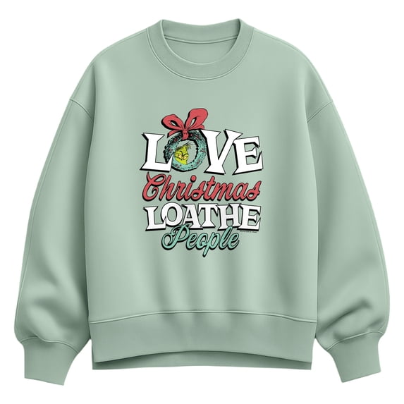 The Grinch - Love Christmas Oversized Fleece Crew Sweatshirt