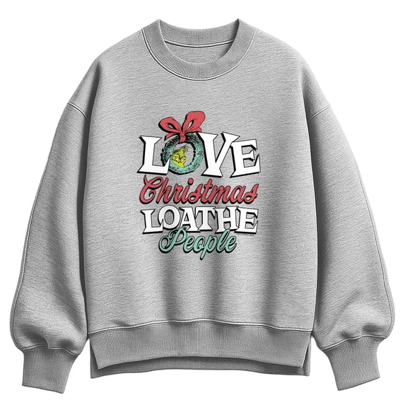 The Grinch - Love Christmas Oversized Fleece Crew Sweatshirt