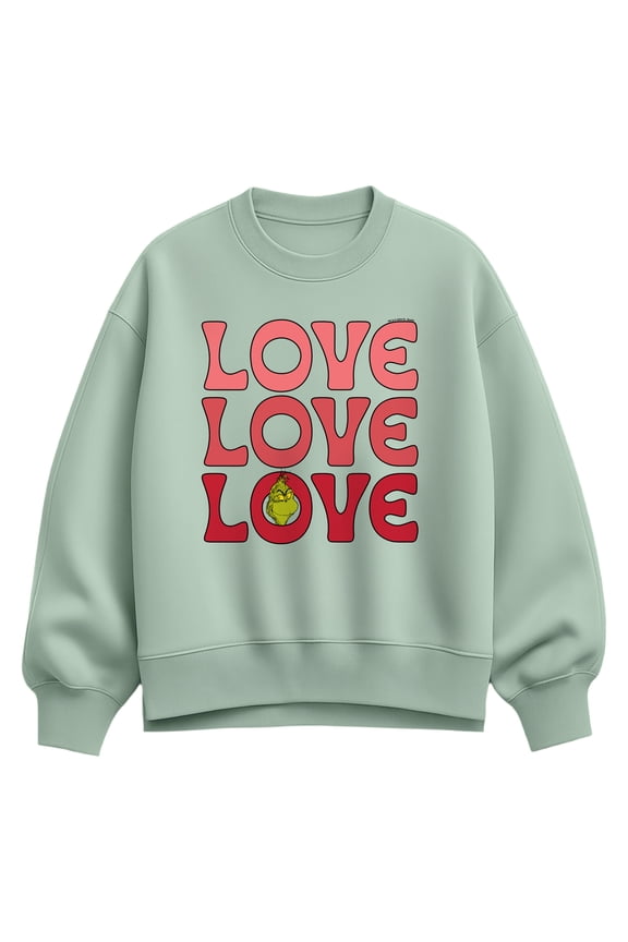 The Grinch - Love Stack - Women's Oversized Fleece Crew Sweatshirt