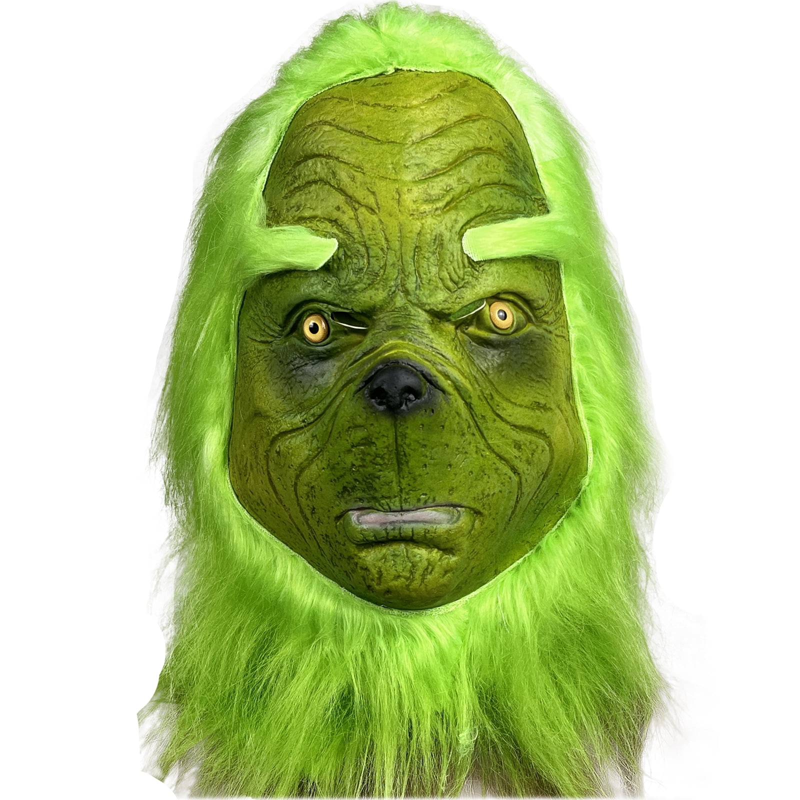 The Grinch Mask Costume Accessories Christmas Cosplay, Green Latex Full ...