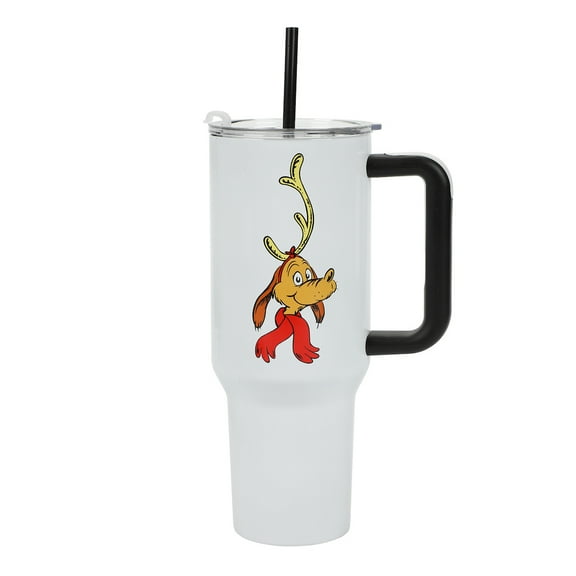 The Grinch Max 40 Oz White Stainless Steel Tumbler with Handle