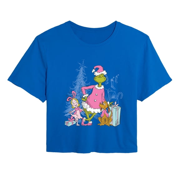 The Grinch - Max And Cindy Lou - Juniors Cropped Graphic T-Shirt