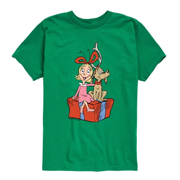 The Grinch - Max And Cindy Lou Present - Youth Boys Short Sleeve Graphic T-Shirt