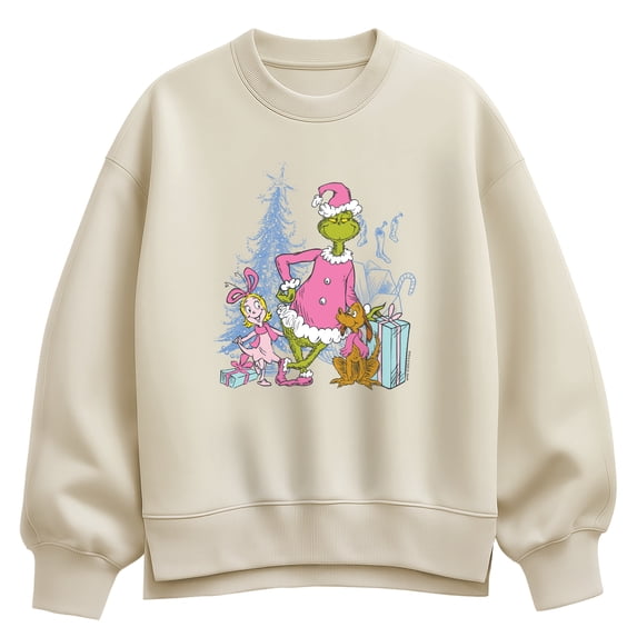 The Grinch - Max And Cindy Lou Women's Oversized Fleece Crew Sweatshirt